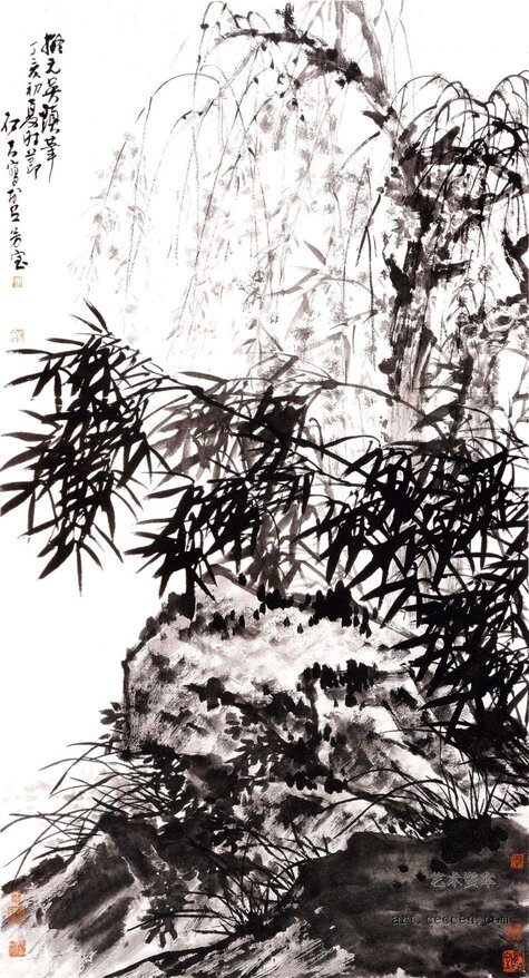 拟元吴镇笔意 180x97cm 纸本墨笔 2007年 郭石夫